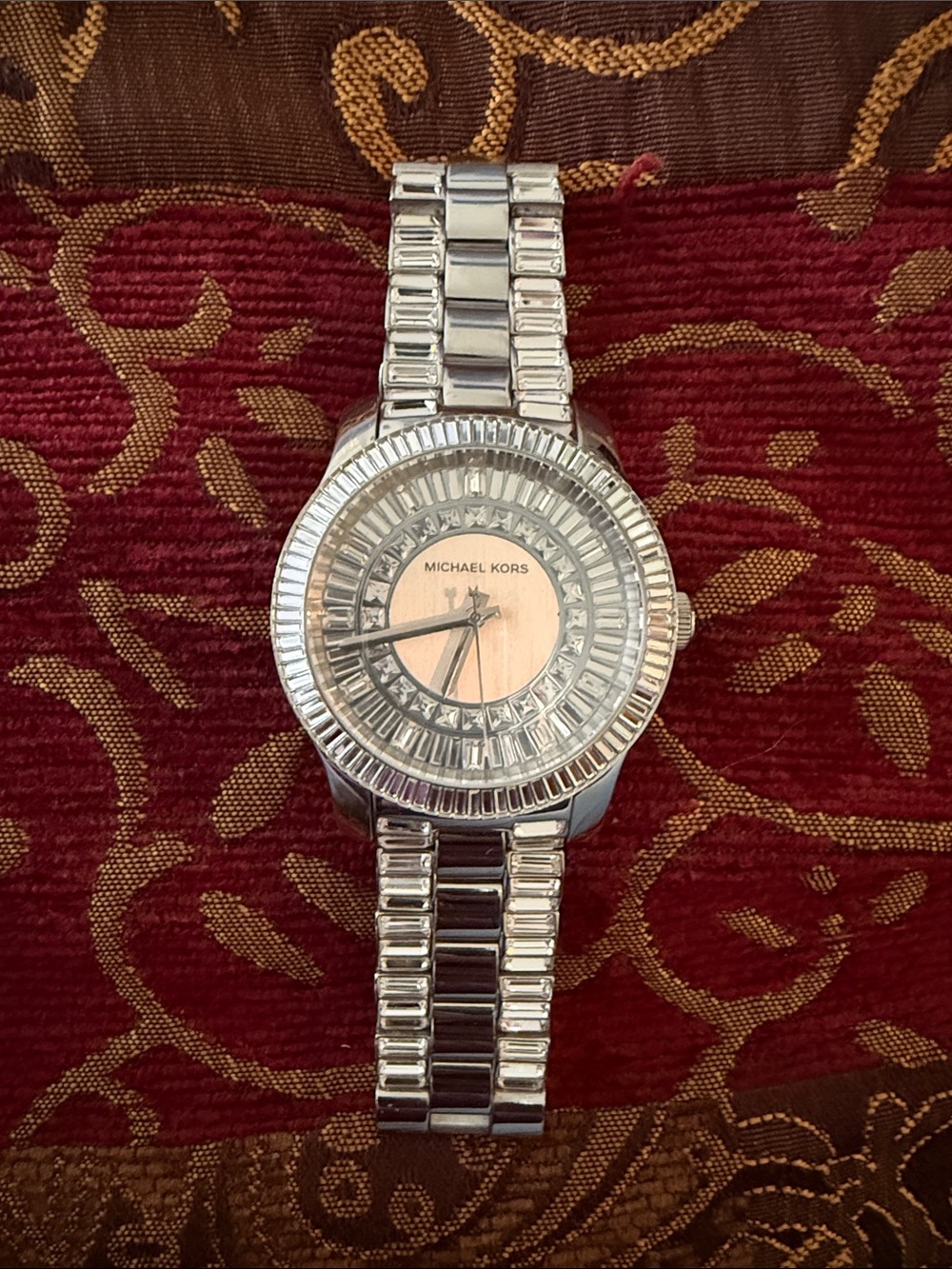 Michael Kors Stainless and Crystals on watch face and band Watch